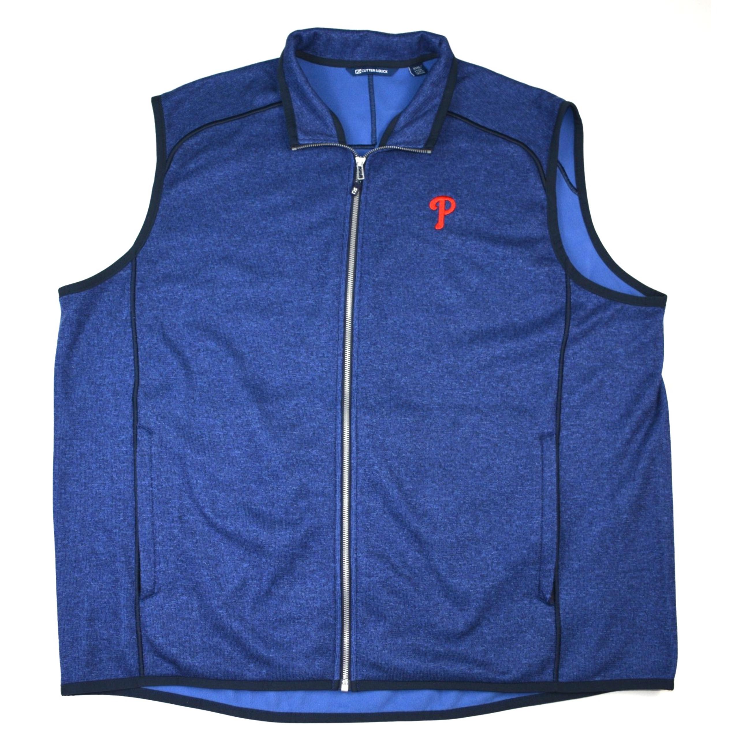 Cutter & Buck Golf Sweater Vest Full Zip MLB Philadelphia Phillies Logo Mens 3XL