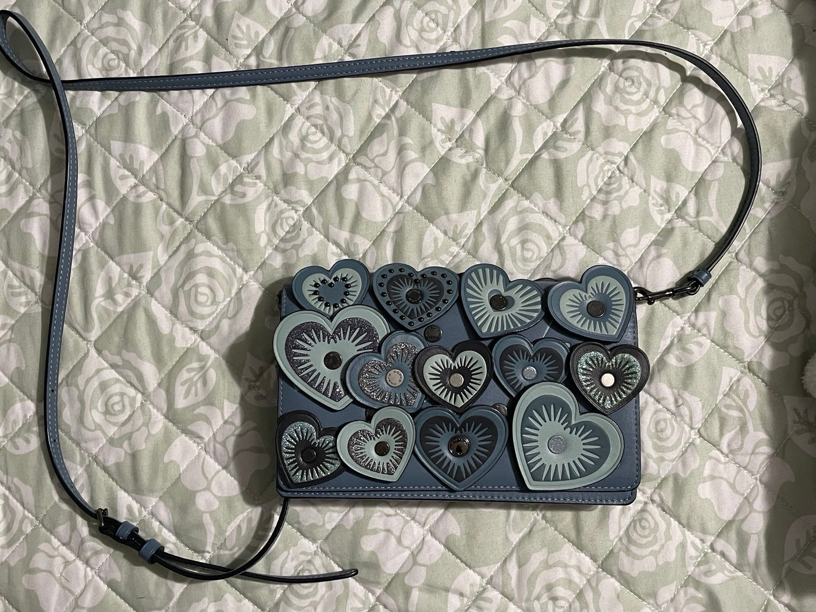 Coach Handbag blue with hearts