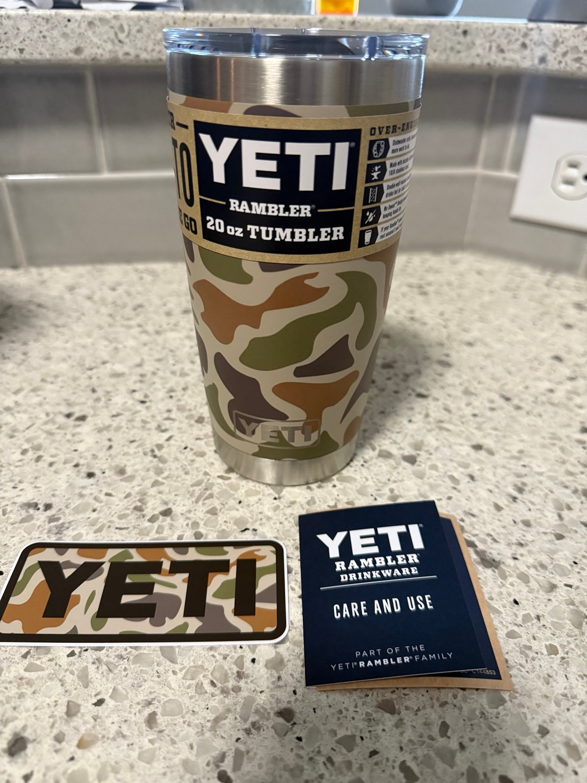 YETI TAN CAMO 20oz Tumbler with Magslider Limited Edition OG DUCK CAMO