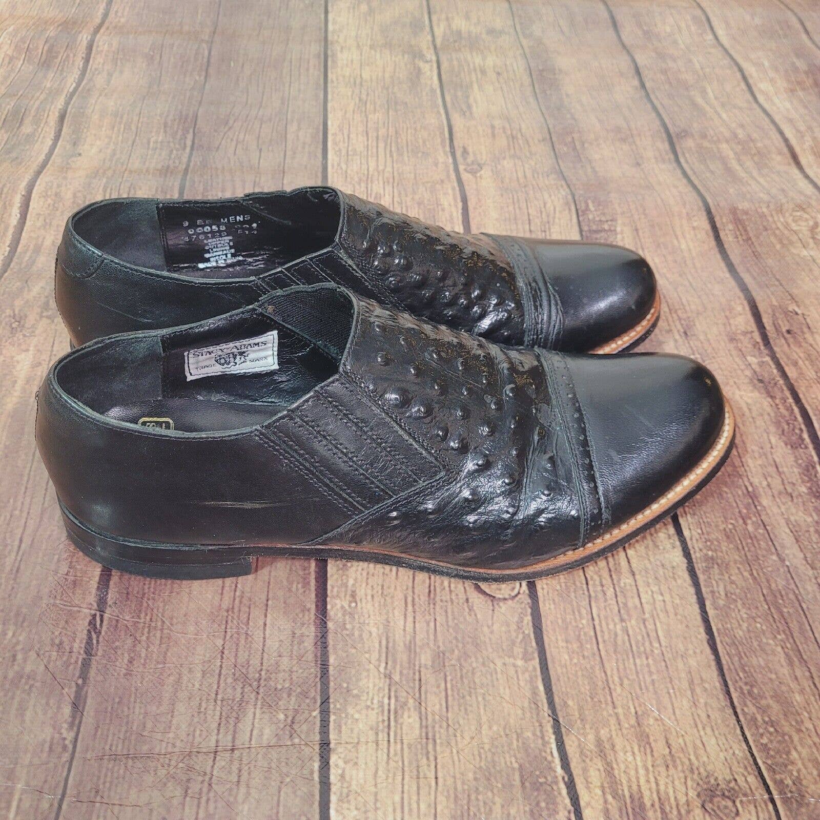 Stacy Adams Mens Shoes Black Size 9 EE Oxford Leather 24811