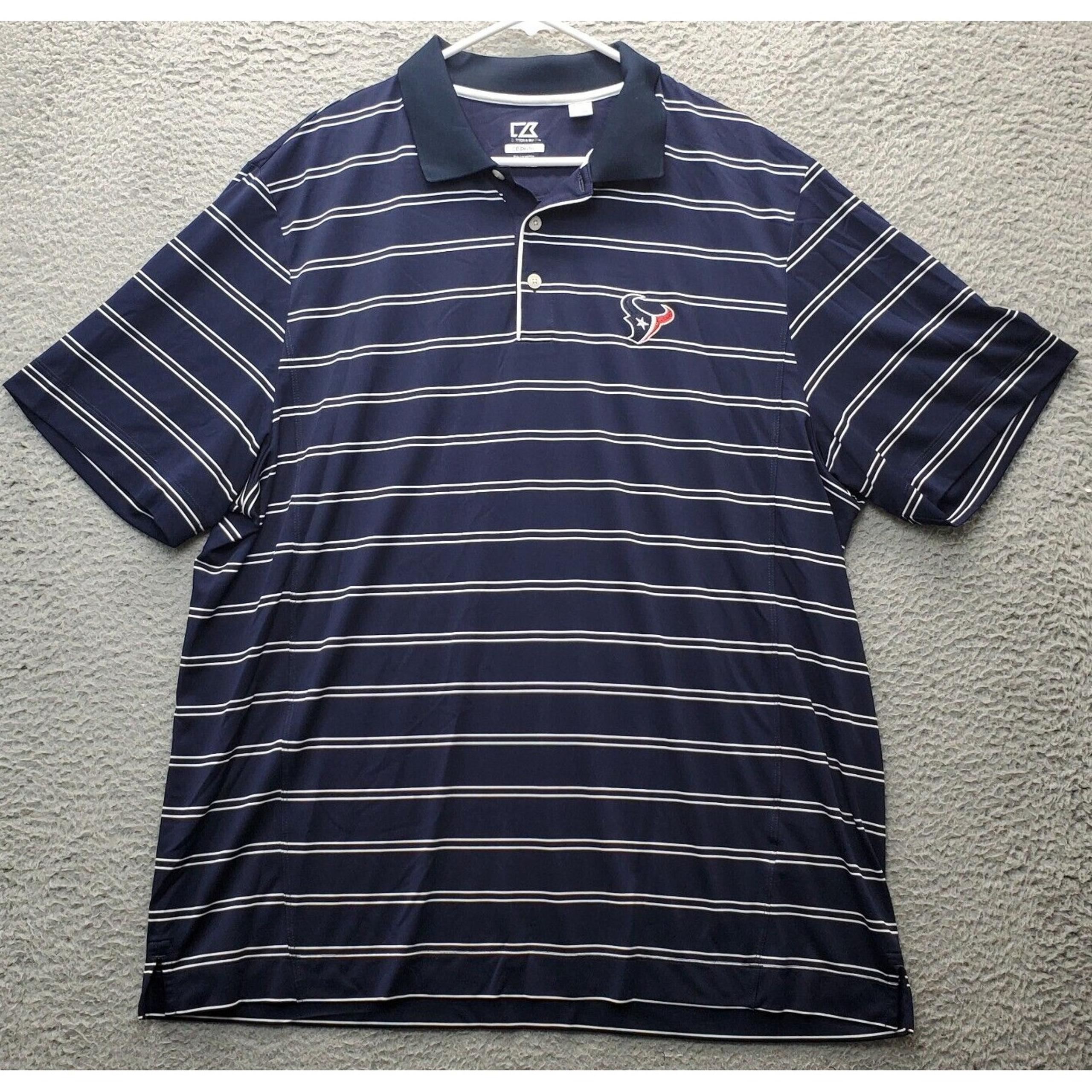NFL Houston Texans Cutter & Buck Polo Shirt Football Men's 2XL Multi CB Drytec