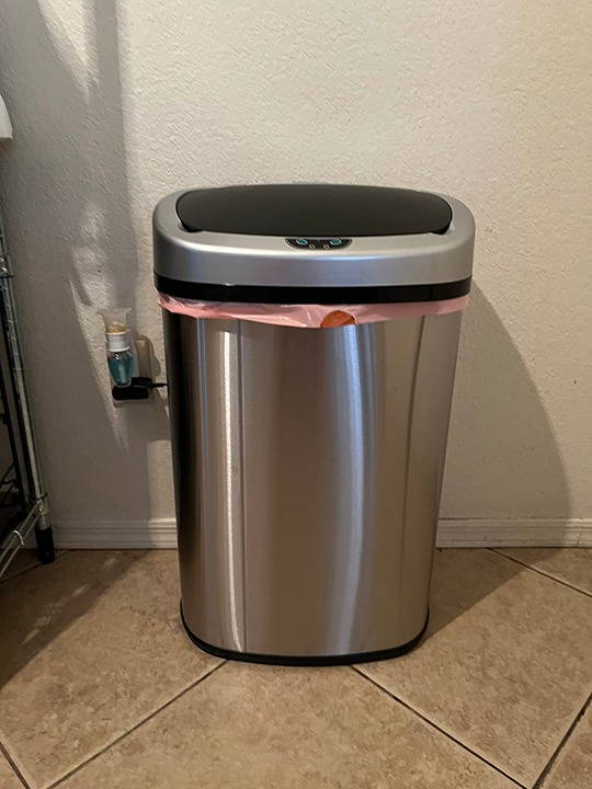 13 Gallon Sensor Can Kitchen Trash Can with Odor Filter, Stainless Steel - NEW