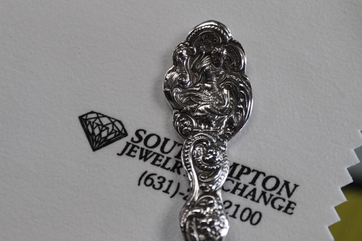 STERLING SILVER LARGE MEAT FORK APPROX. 8'' LONG 3.16 OZT. // 98.3 GRAMS ANTIQUE