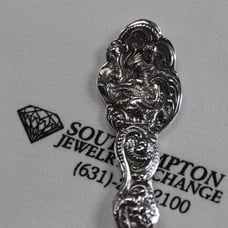STERLING SILVER LARGE MEAT FORK APPROX. 8'' LONG 3.16 OZT. // 98.3 GRAMS ANTIQUE