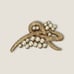 Crown Trifari Modernist Textured Knot - Faux Pearl Cluster Gold Tone Brooch