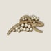 Crown Trifari Modernist Textured Knot - Faux Pearl Cluster Gold Tone Brooch