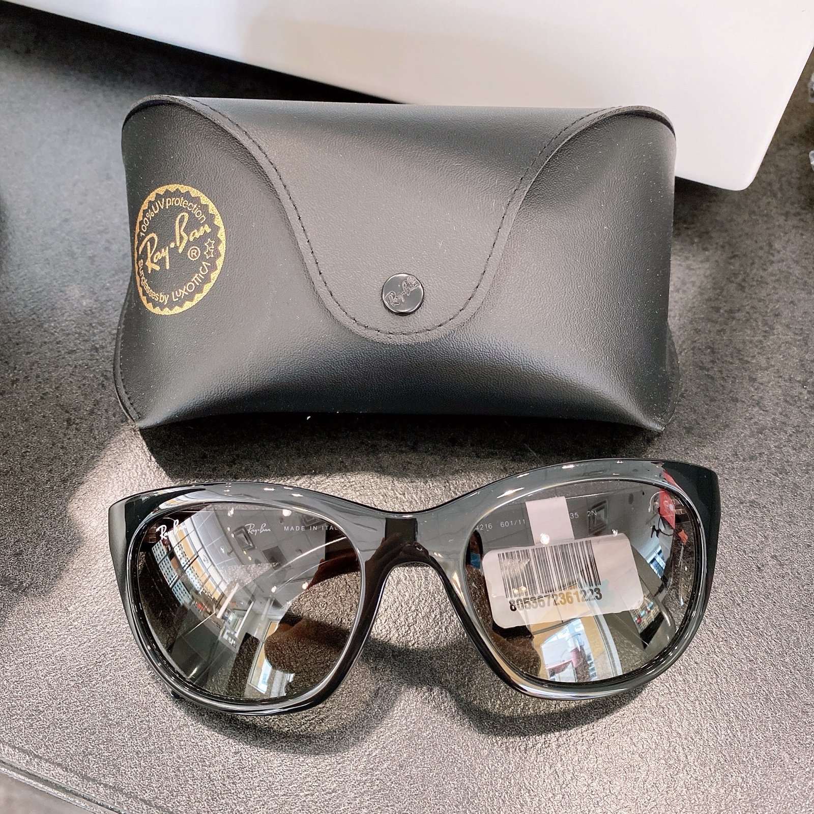 RAY BAN black/grey gradient RB4216 601/11 56 sunglasses NEW IN BOX! Authentic!