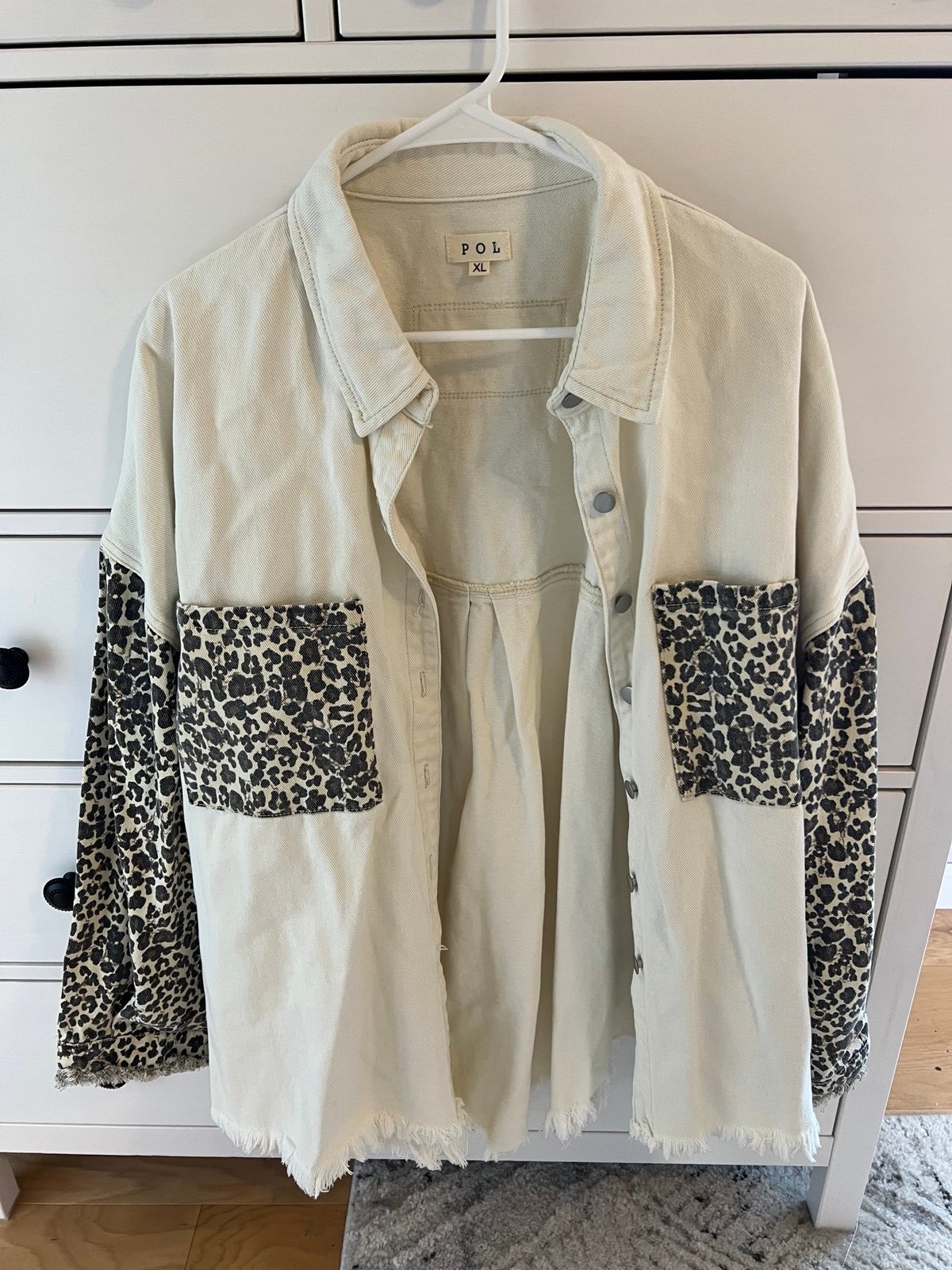 POL distressed shacket