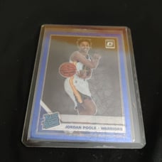 Jordan Poole Optic Blue Velocity Rookie Card Prizm