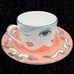 R. Toledo Nordstrom Pop Art TeaCup Saucer Multi Face Ceramic Cup Marked Set