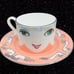 R. Toledo Nordstrom Pop Art TeaCup Saucer Multi Face Ceramic Cup Marked Set