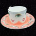 R. Toledo Nordstrom Pop Art TeaCup Saucer Multi Face Ceramic Cup Marked Set