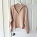 Free People Marlie Dusty Pink Ribbed Collar Oversized Pullover Sweater Small
