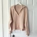 Free People Marlie Dusty Pink Ribbed Collar Oversized Pullover Sweater Small