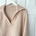 Free People Marlie Dusty Pink Ribbed Collar Oversized Pullover Sweater Small