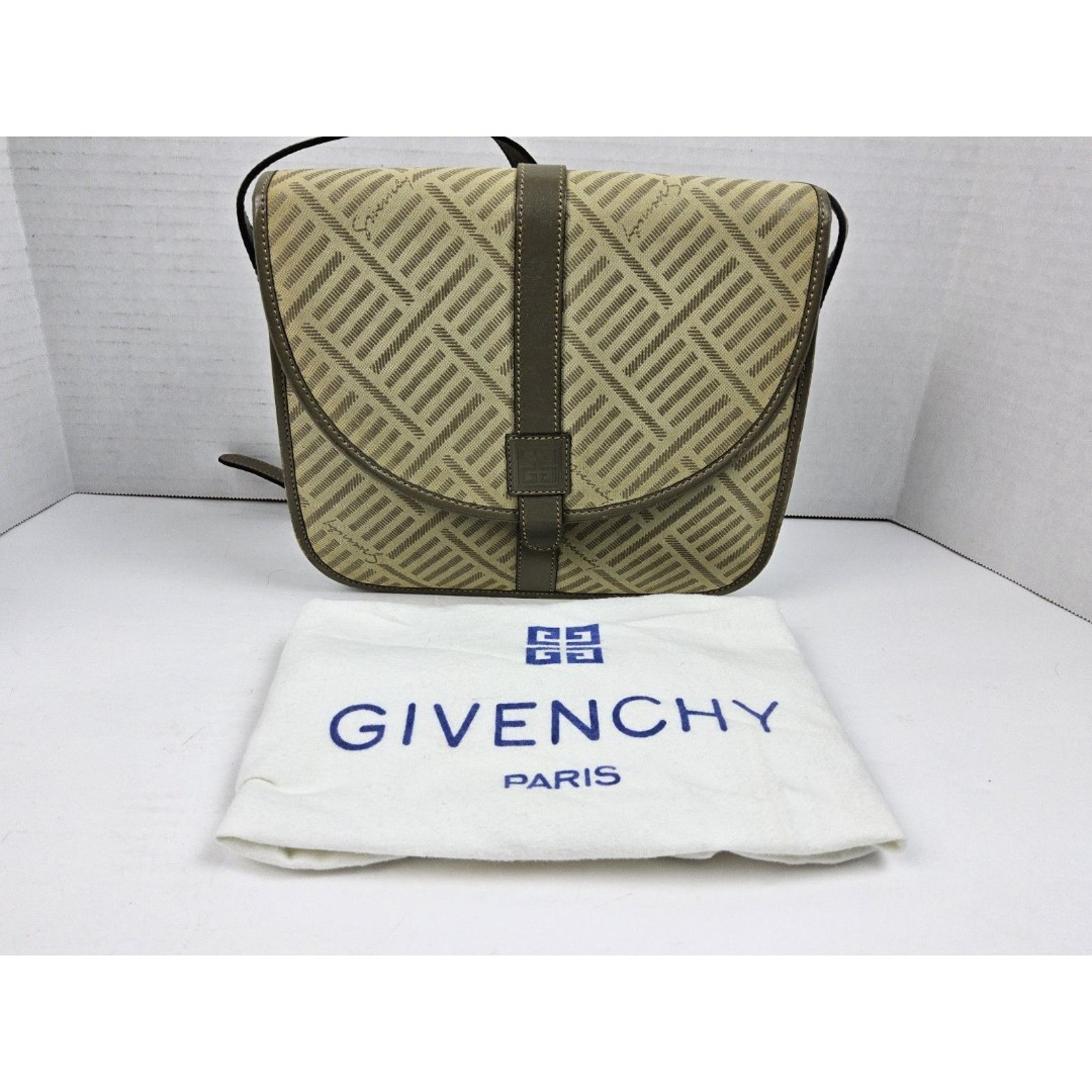 Givenchy Paris Leather Trim Shoulder Handbag Purse Grey