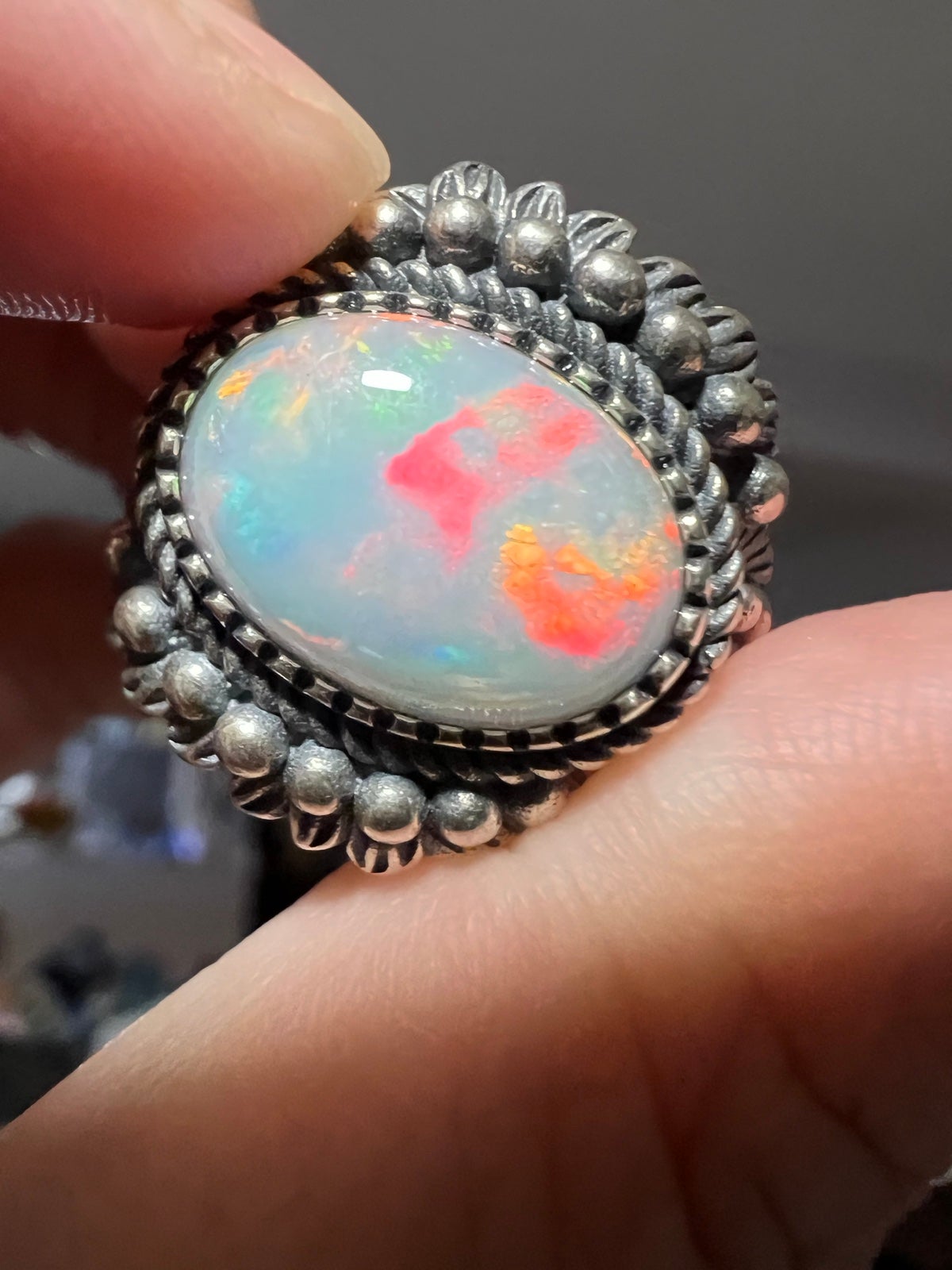 Ethiopian opal ring