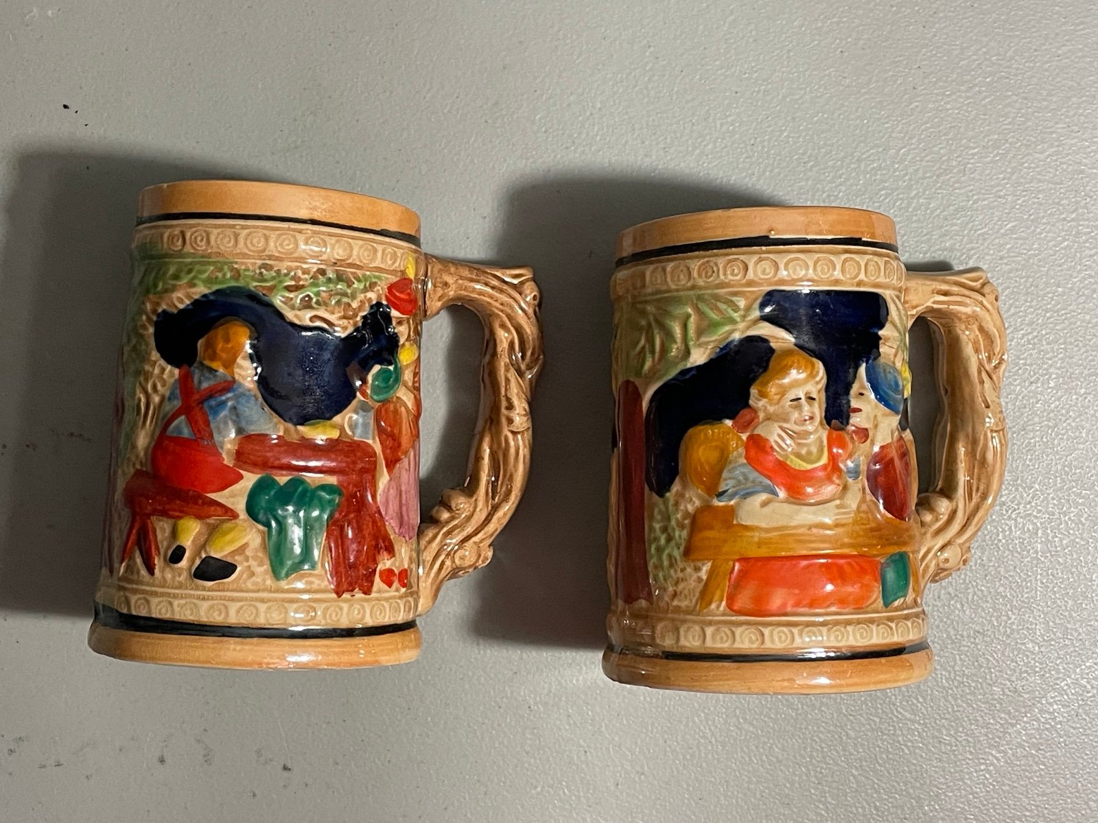 Pair of Japanese German Stein Mugs