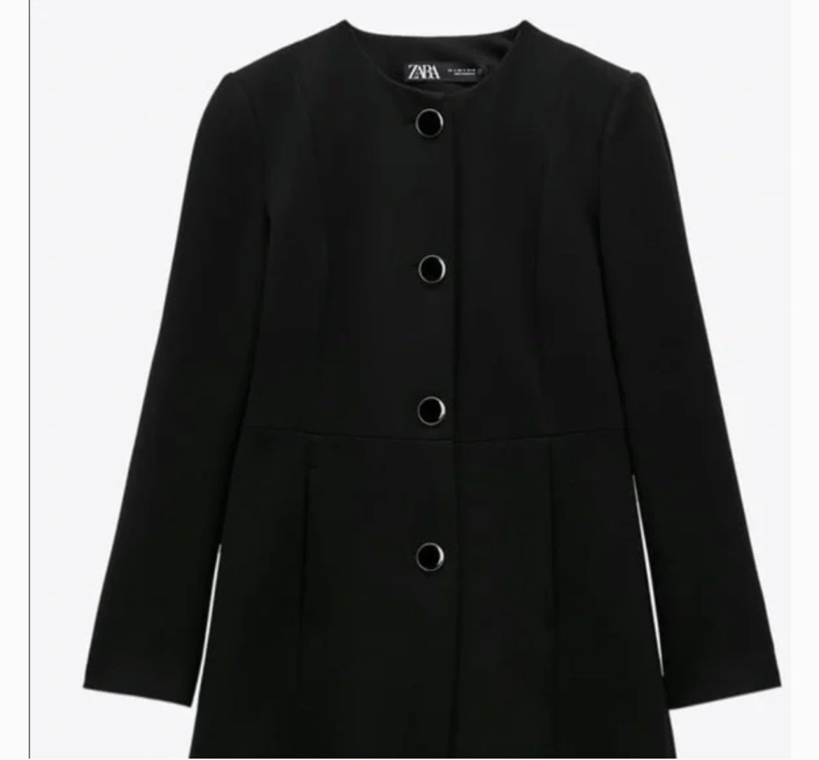ZARA Black Frock Coat With Gold Buttons fitted coat / blazer