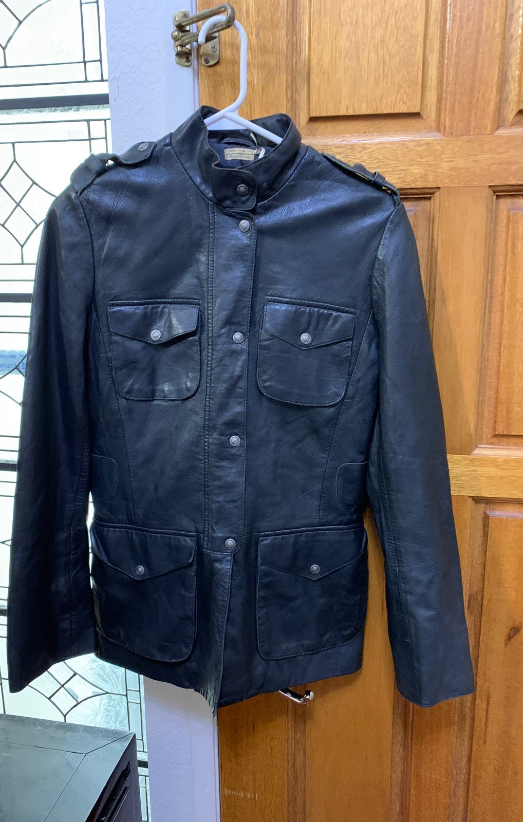 Max Studio Leather Jacket Coat S