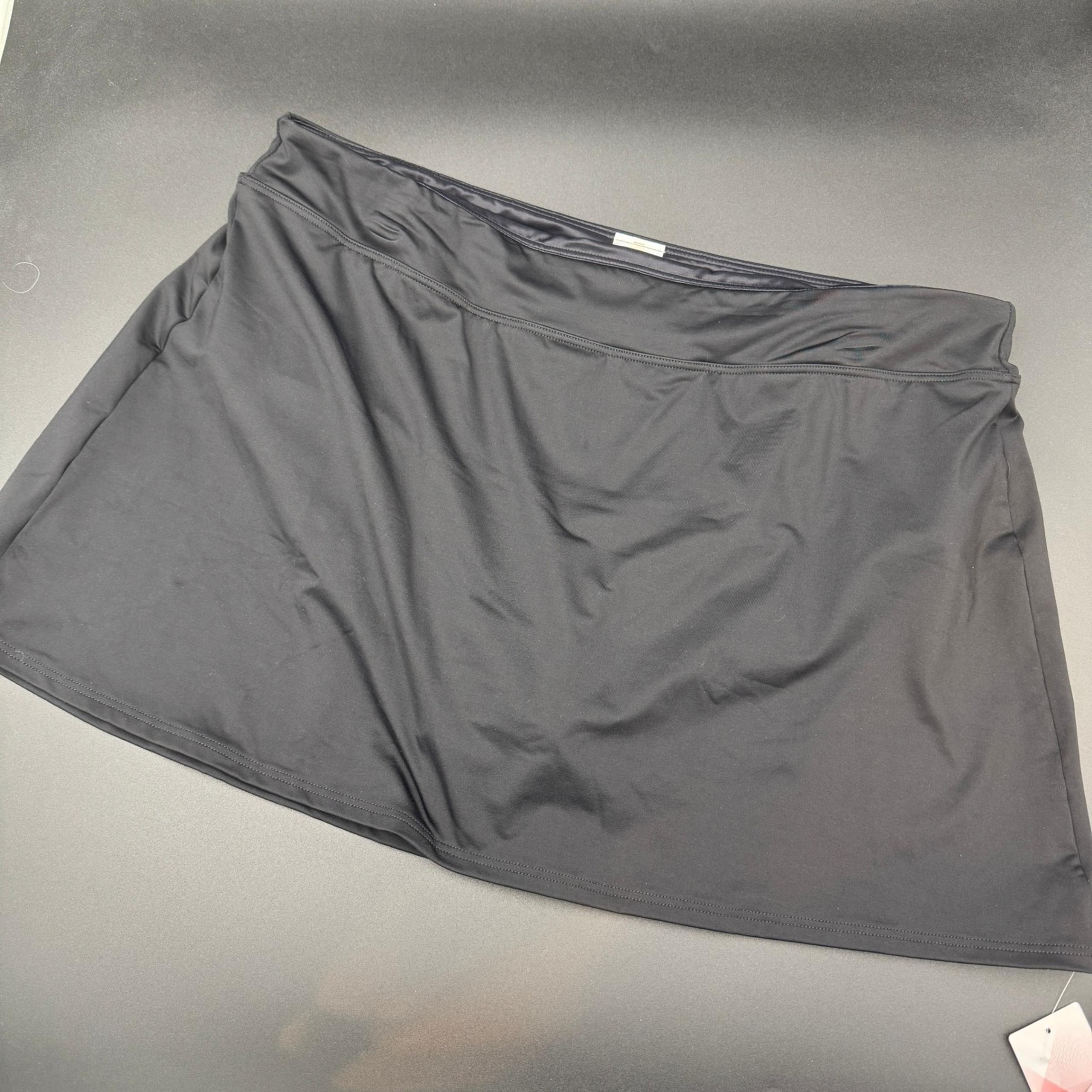Lands' End Women's Plus Black Mini Swim Skirt Size 18