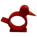 Vintage Bakelite Napkin Ring Bird Chick Red + Orange Beak Art Deco Holder Tested