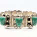 Vintage 925 Mexico Jade Mask Panel Bracelet, 51.26 g