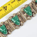 Vintage 925 Mexico Jade Mask Panel Bracelet, 51.26 g
