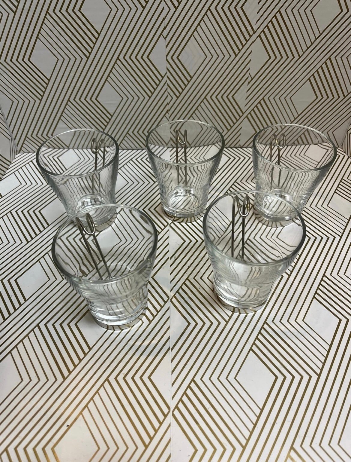 Vintage Vitrosax Made in Italy Espresso Glasses Set of 5