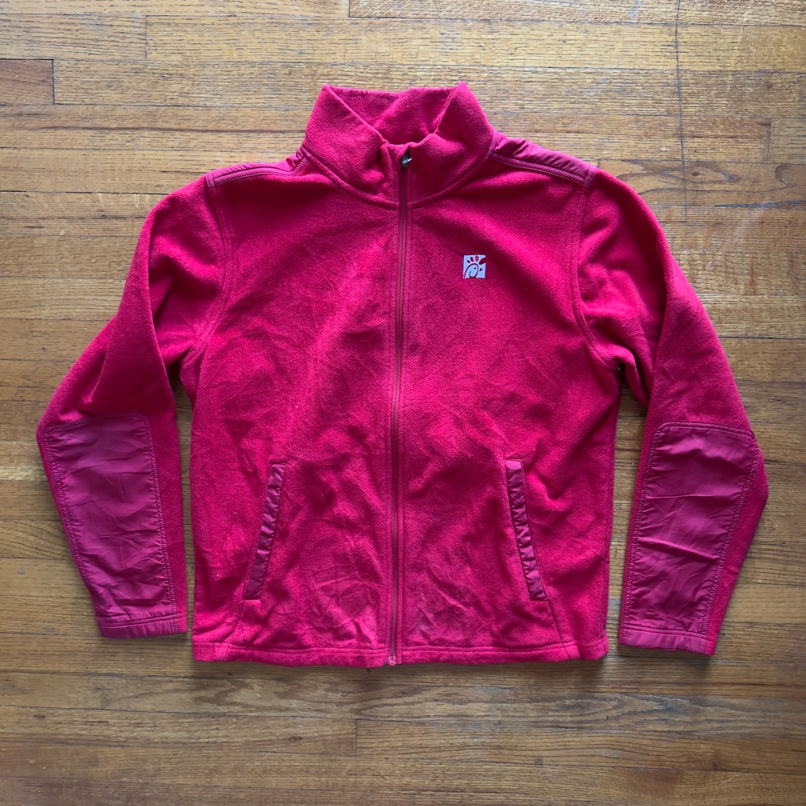 Chick-fil-A Fleece Staff Jacket Full Zip Pockets Team Style Red Size Medium