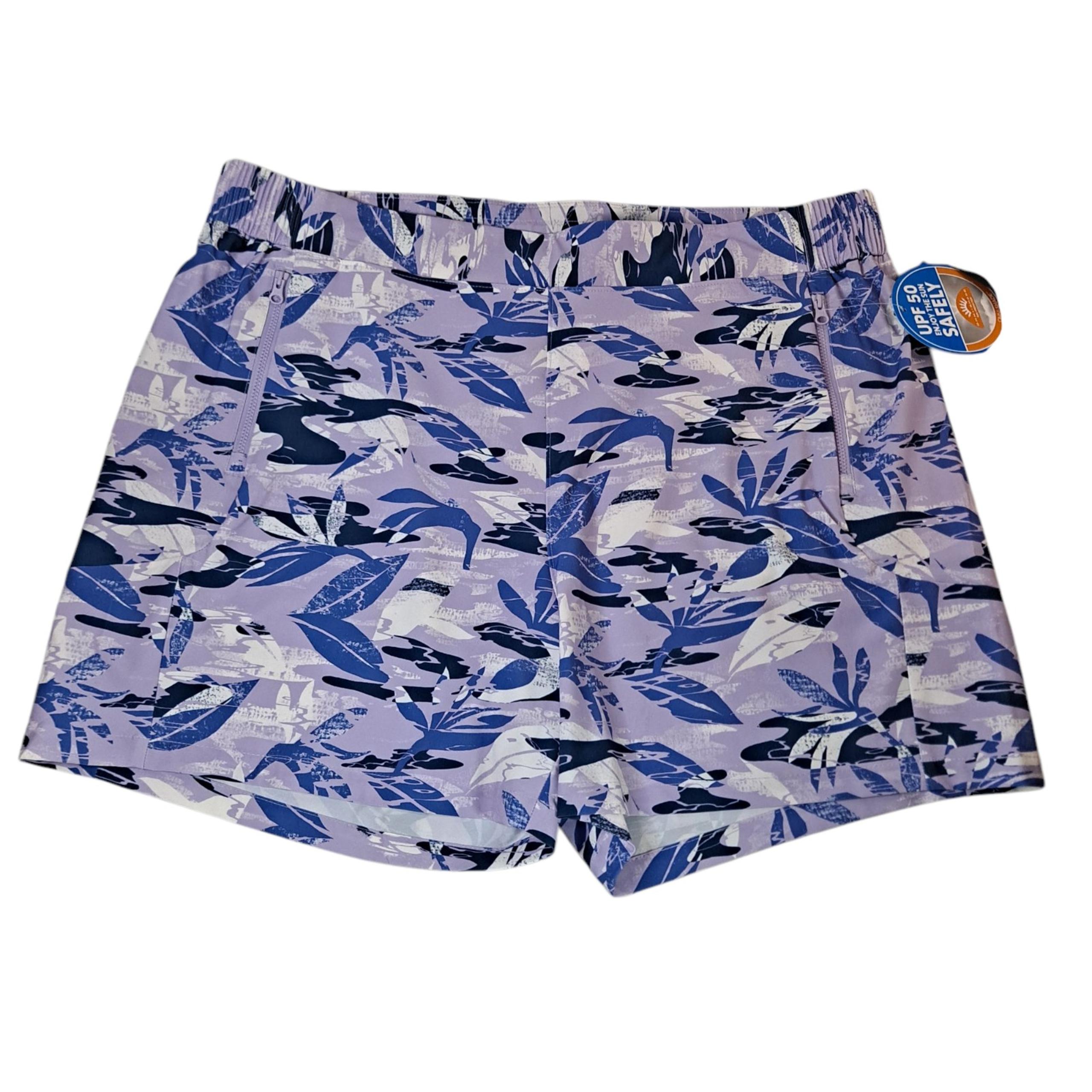 Columbia Tidal II PFG Shorts Womens 1X Tropical Pull On UFP 50 Zip Pockets