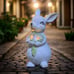 Solar Garden Statues Outdoor Bunny Decor