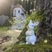 Solar Garden Statues Outdoor Bunny Decor
