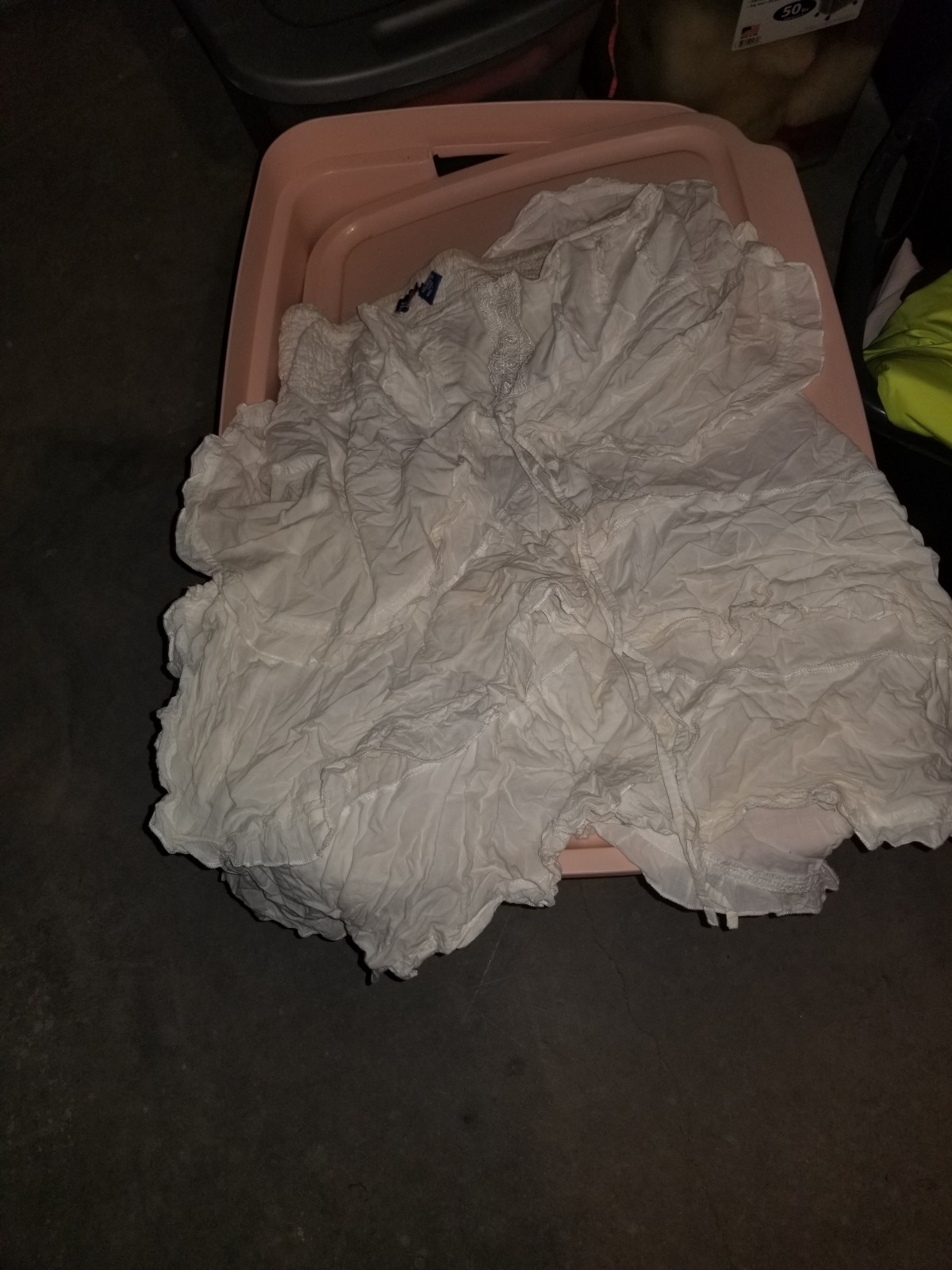 White tiered ruffled skirt