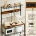 4-tier Kitchen Storage Rack, Microwave Stand, Coffee Bar Station, 10 S-Shaped