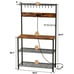 4-tier Kitchen Storage Rack, Microwave Stand, Coffee Bar Station, 10 S-Shaped