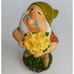 Disney Snow White Dwarf DOC Resin 8 Garden Gnome Statue Figurine with Flowers