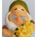 Disney Snow White Dwarf DOC Resin 8 Garden Gnome Statue Figurine with Flowers