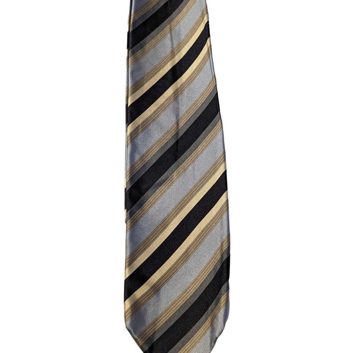 Hermes Paris Vintage 100% Silk Blue Stripe Neck Tie Authentic
