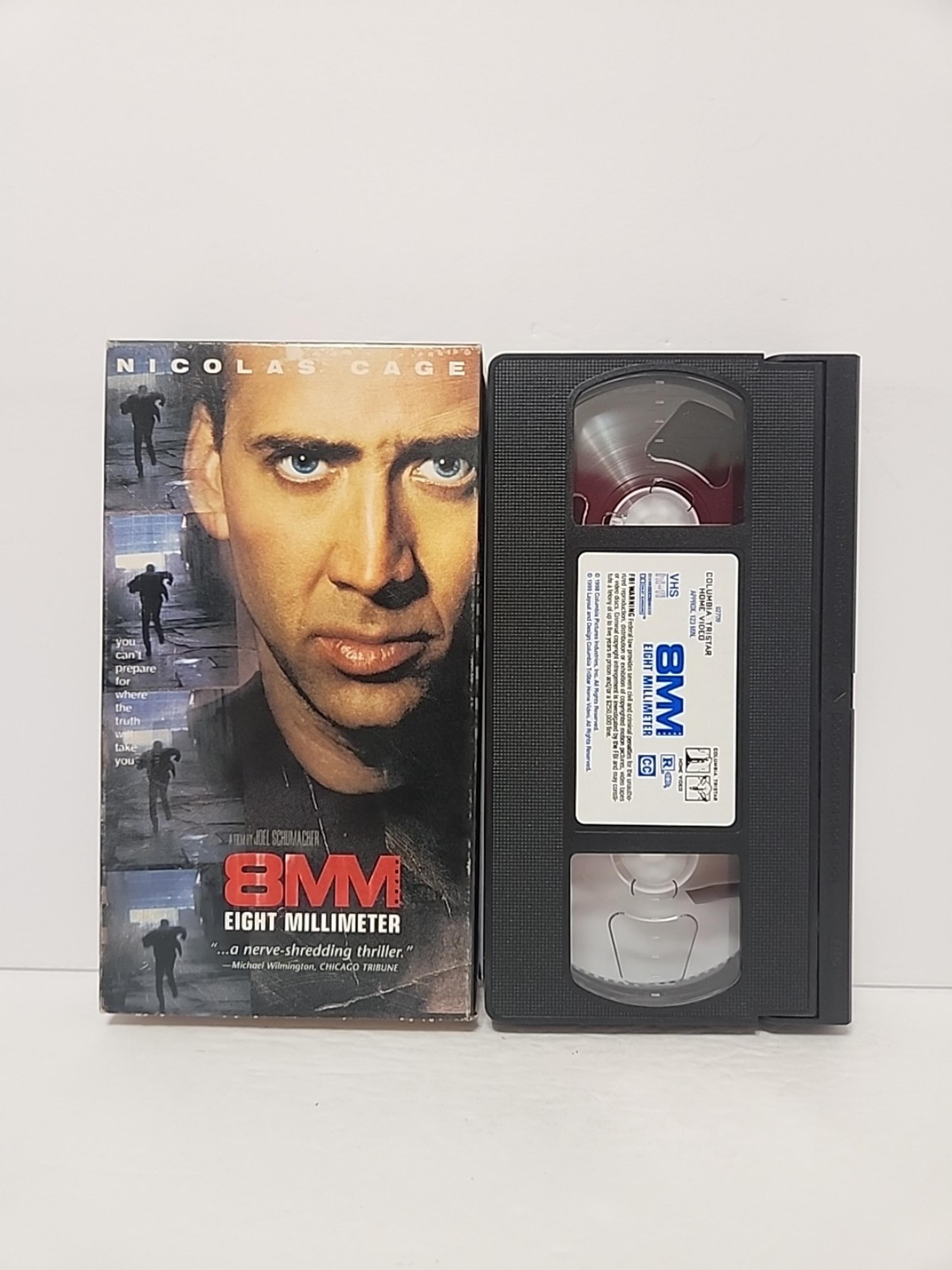 8MM (VHS, 1999, Closed Captioned) Nicolas Cage Thriller Columbia Tristar