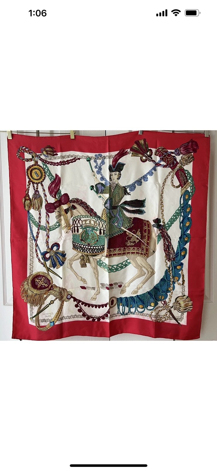 Authentic HERMÈS TIMBALIER carré Silk scarf Héron Francoise Preloved
