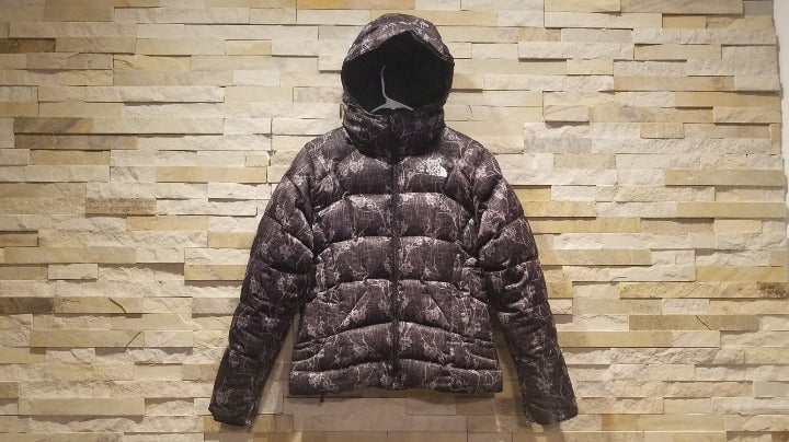 North Face Womens Small Black Floral Winter Down Puffer Jacket Heavy Ladies Coat