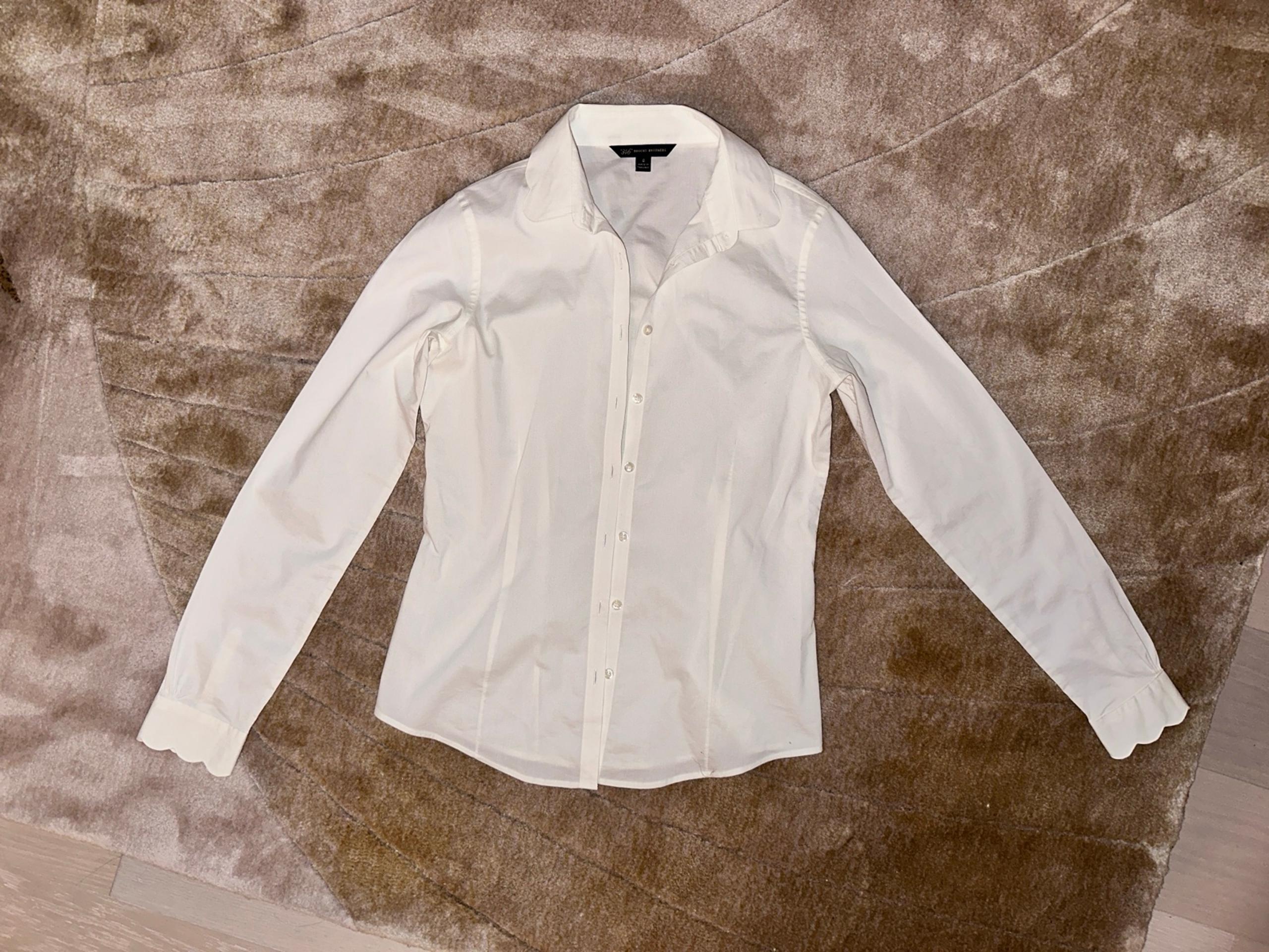 Classic White Women's Shirt with scalloped details