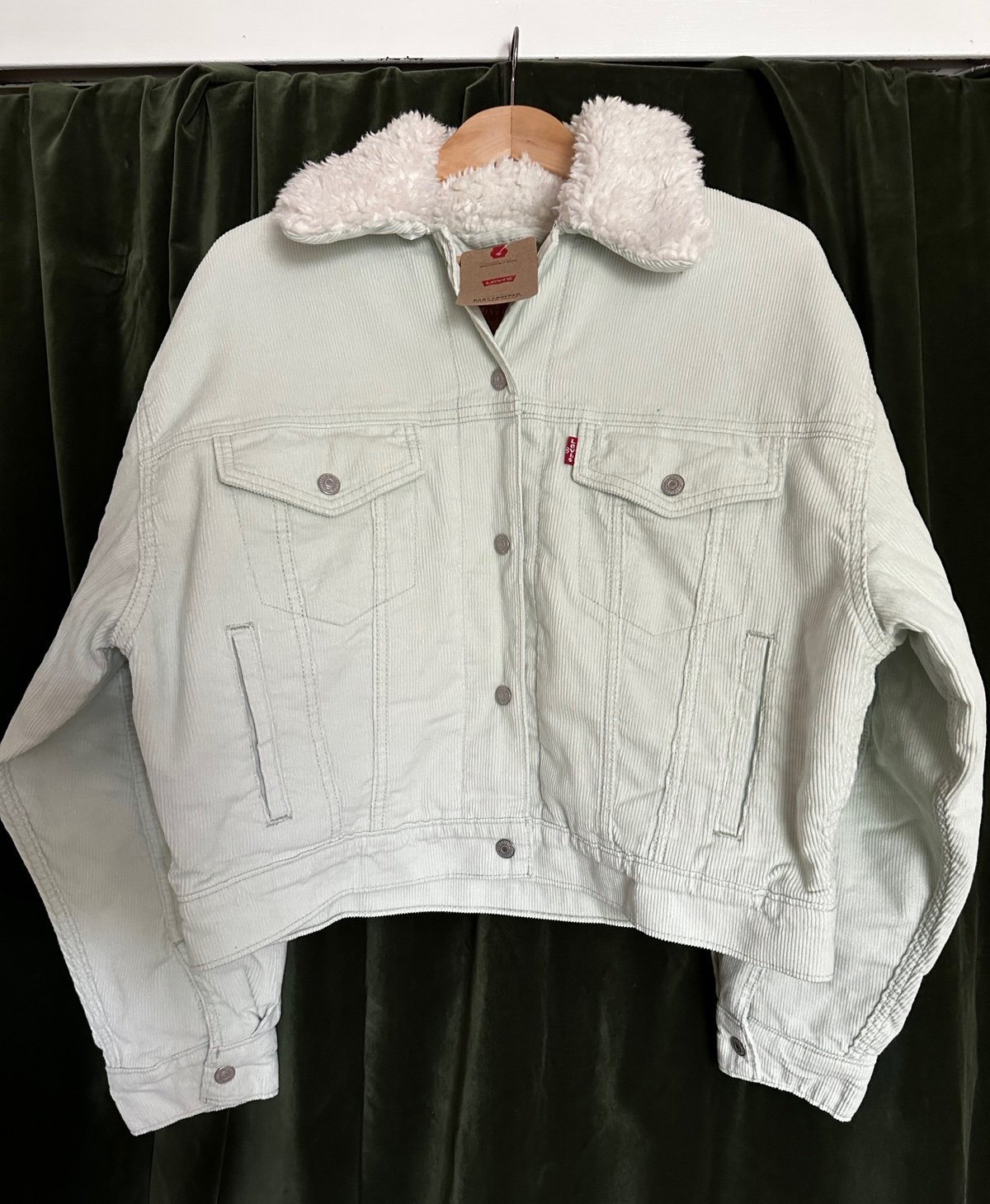 Levi’s Baby Cropped Trucker Jacket - NWT!! - CUTE Mint Green w/ Wool lining!