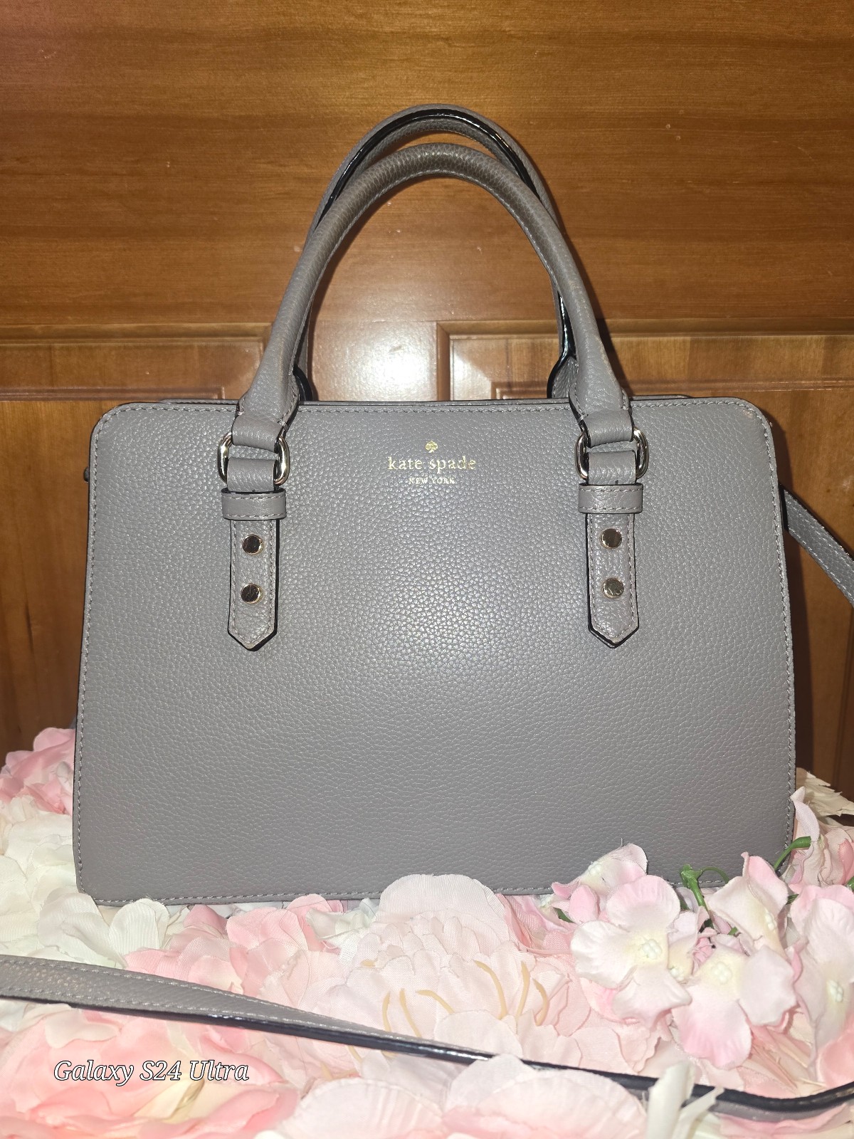 Euc Kate Spade Mulberry Street Satchel Bag Grey Leather