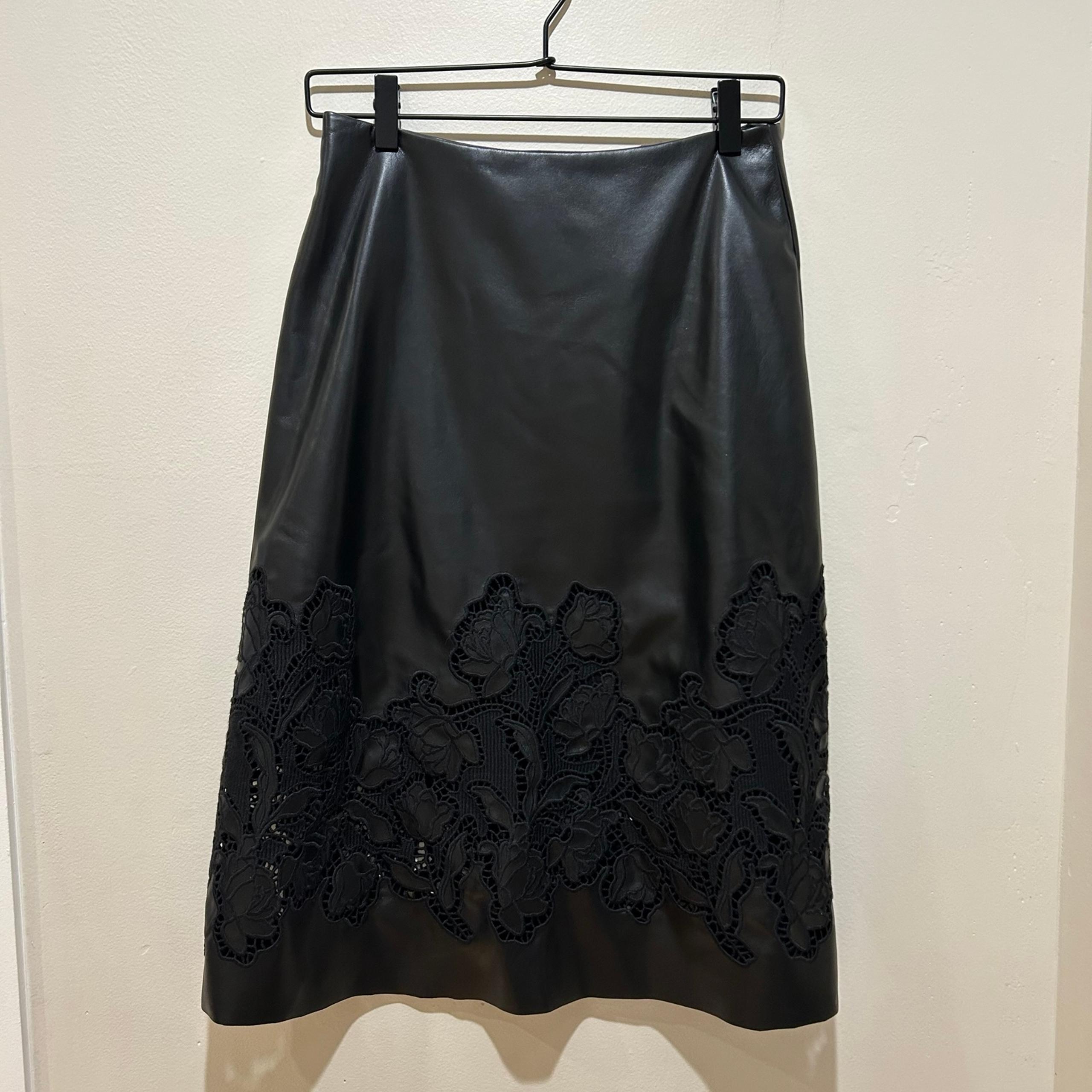 Johnny Was Jade Enid Vegan Leather Black Midi Skirt - Women’s Size XS