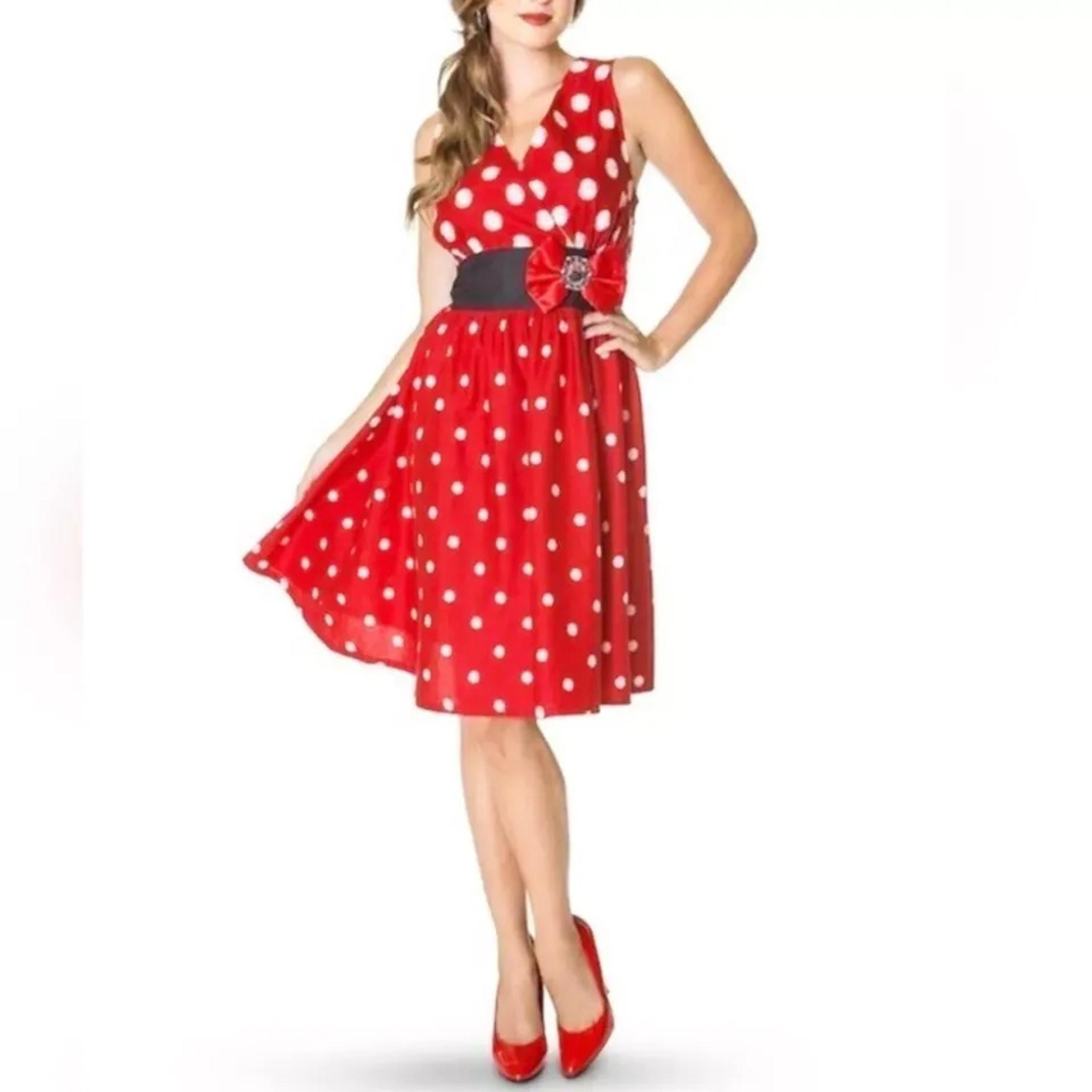 Disney Parks Minnie Mouse Skater Sun Dress - Red & White Polka Dot - Women’s XXL