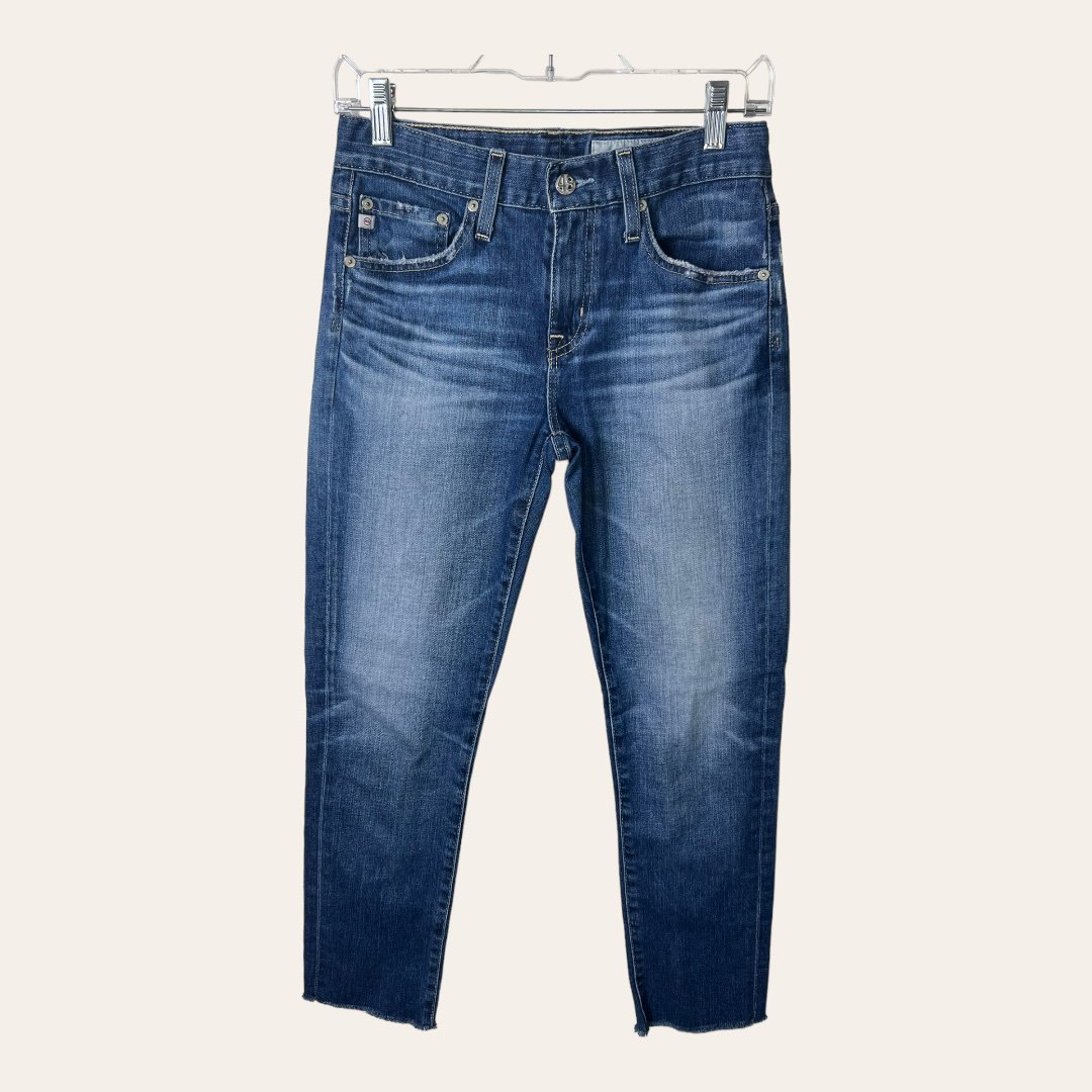 WOMEN’S AG DENIM JEANS SIZE 24R “THE EX BOYFRIEND SLIM” FIT MEDIUM WASH