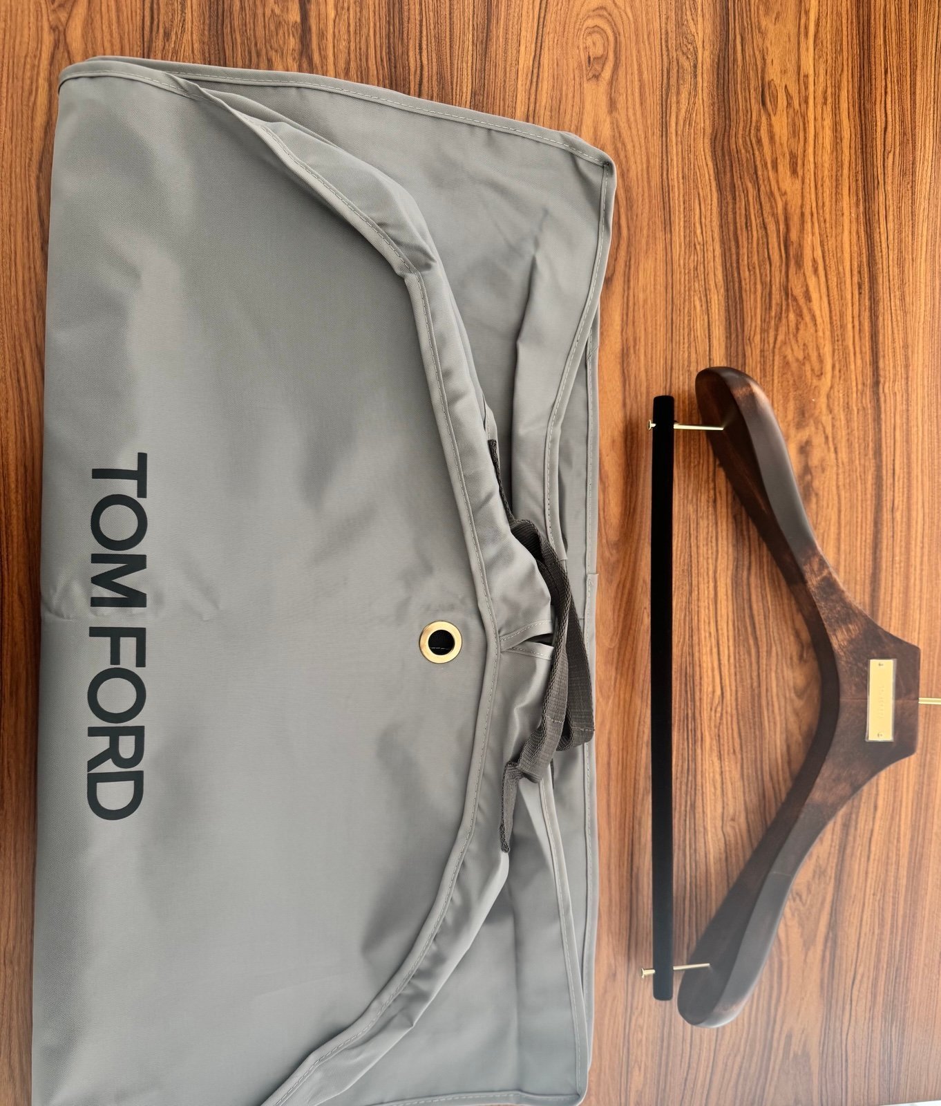 Tom Ford garment bag and solid wood hanger new