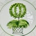 Set of 2 Vintage San Marco Topiary Luncheon Plates Made In Italy Scalloped 8.5